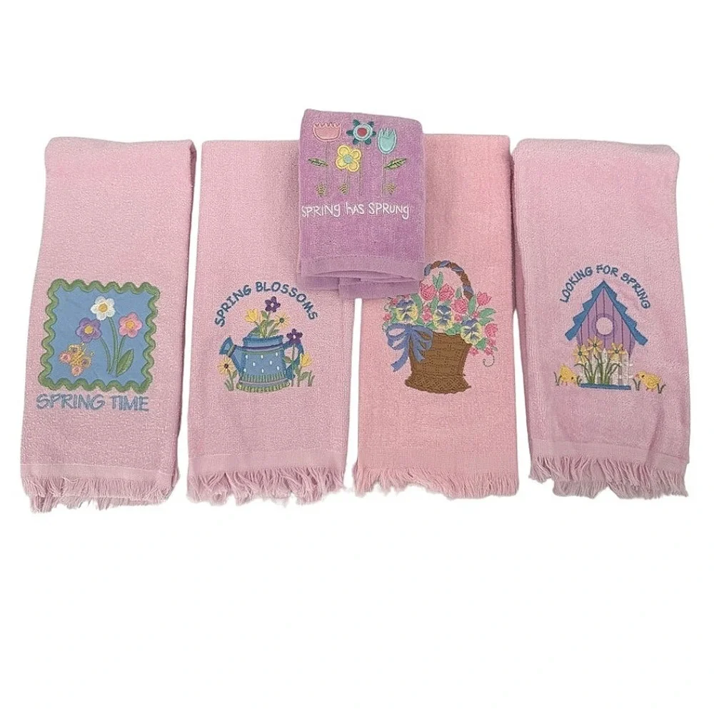 Sonoma Hand Towels Spring Floral Embroidered Set 5 Easter‎ Cottage core